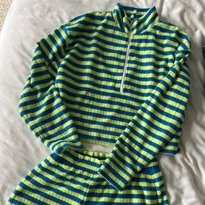 Bandier x Sincerely Jules Striped Terry Set, Size M